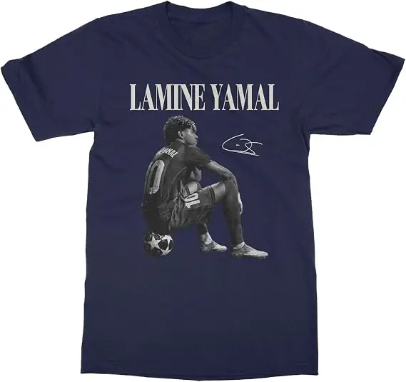 Fußball-inspiriertes Yamal-T-Shirt mit Yamal auf dem Ball, Unisex, Y2K, Yamal-inspirierte Jugend-Fußball-Sportbekleidung für Damen und Herren – Detail 12