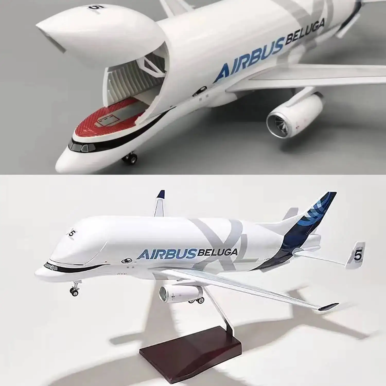 

A330 Beluga Airways Airplane 42Cm/20Cm 1:150 Scale Diecast Resin Aircraft Metal Model Jet Openable Cargo Bay With Base Display