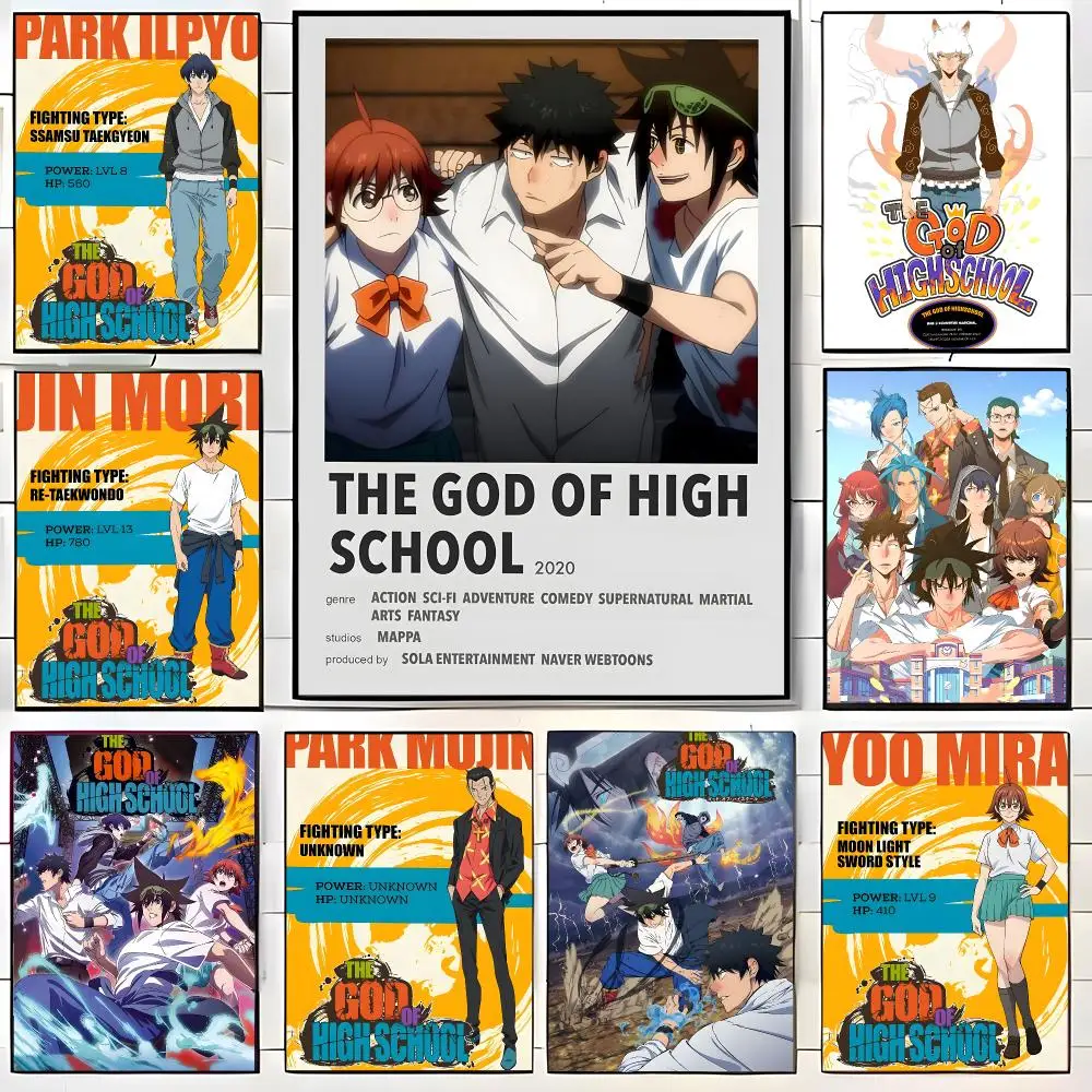 Action Anime T-The God of High Schoo Poster  Self-adhesive Art Waterproof Paper Sticker Coffee House Bar Room Wall Decor