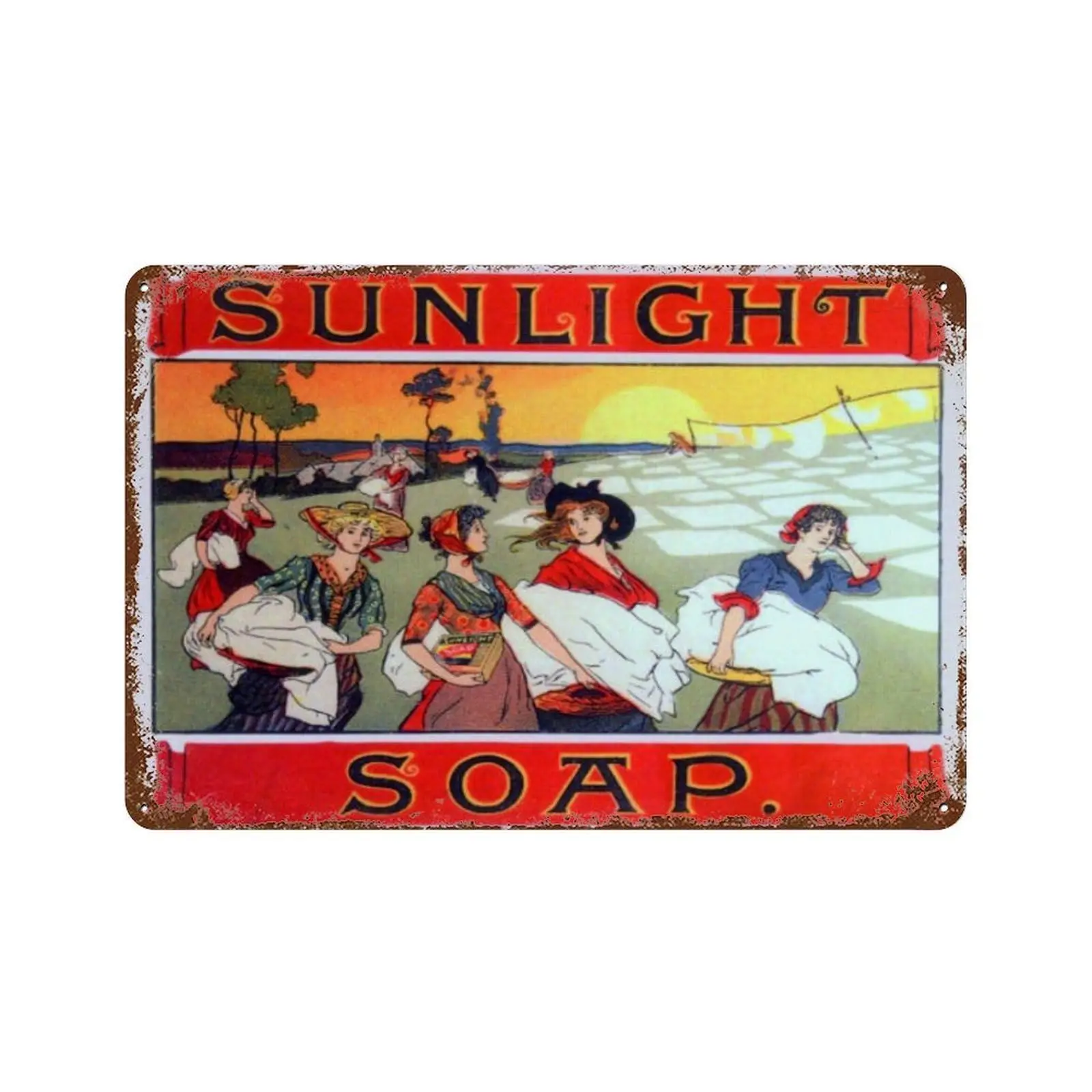 Metal Wall Art Decor Sunlight Soap Vintage Style Tin Sign For Home Living Room Dorm Gym Wall Decor Idea Gifts For Family Friends