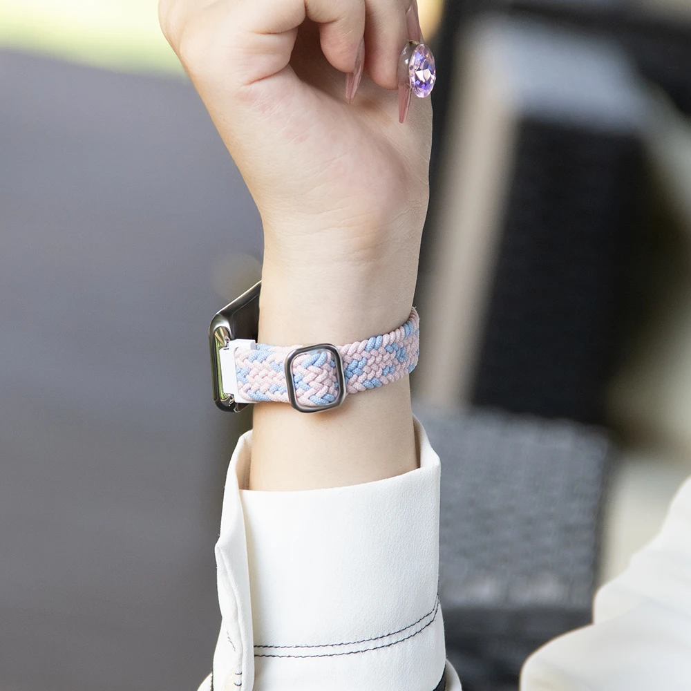 Return Braided Slide Buckle Strap For Honor Band 9 Quick Release Washable Nylon Adjustable Sport Smartwatch Band For Men Women