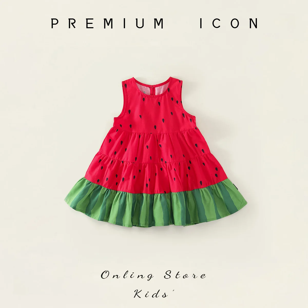 

Girls' Red Watermelon Sleeveless Vest Skirt 2026 Summer New Children's Sweet Wind Splicing Dress
