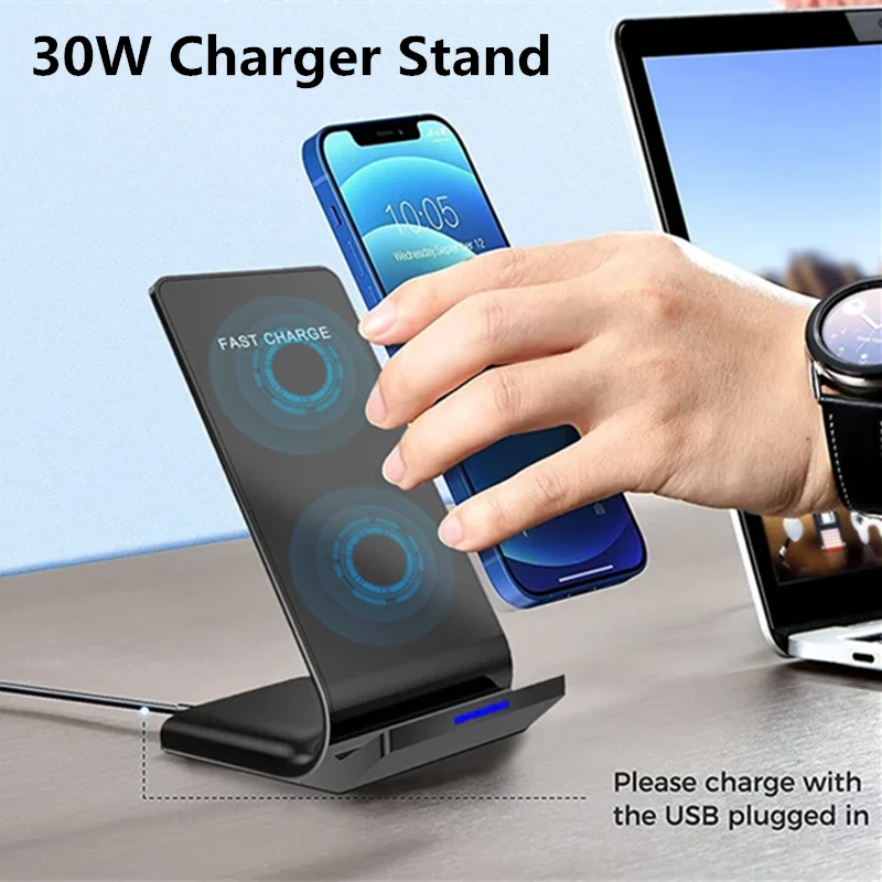 Wireless Fast 30W Charger Stand For iPhone 13 12 11 Pro Charging Dock Magnet For For iPhone 13 12 XS Max XR 8 Samsung S20 S10