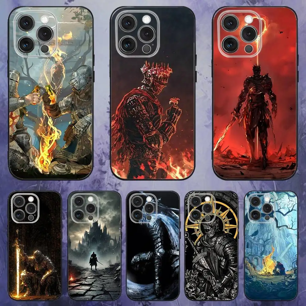 

D-Dark S-Souls Game Phone Case For iPhone 17,16,15,14,13,12,Pro,Max,Plus,E,SE4,Air,Mini Black Soft Box