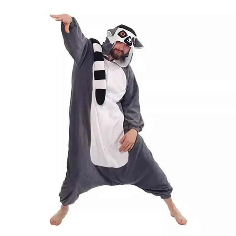 Lemur onesies monkey Kigurumi for women men adult animal pyjamas cartoon pajamas homewear Halloween cosplay costume clothes