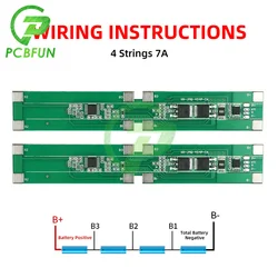 BMS 4S 7A 14.8V 18650 Li-ion Lithium Battery Charger Board with balanced Short Circuit Protection