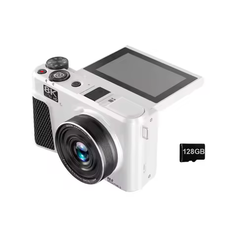 8K Digital Photography Camera 18X Digital Zoom Vlog Video Recorder 180 Degree Flip Screen Wifi Webcam Video Camera