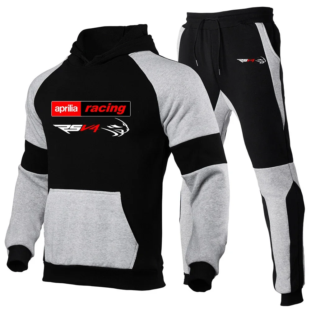 2024 New Aprilia Racing RSV4 Men's Spring and Autumn Sportswear Zipper Casual Printing Men's Jacket + Sports Jogging Pants Suit