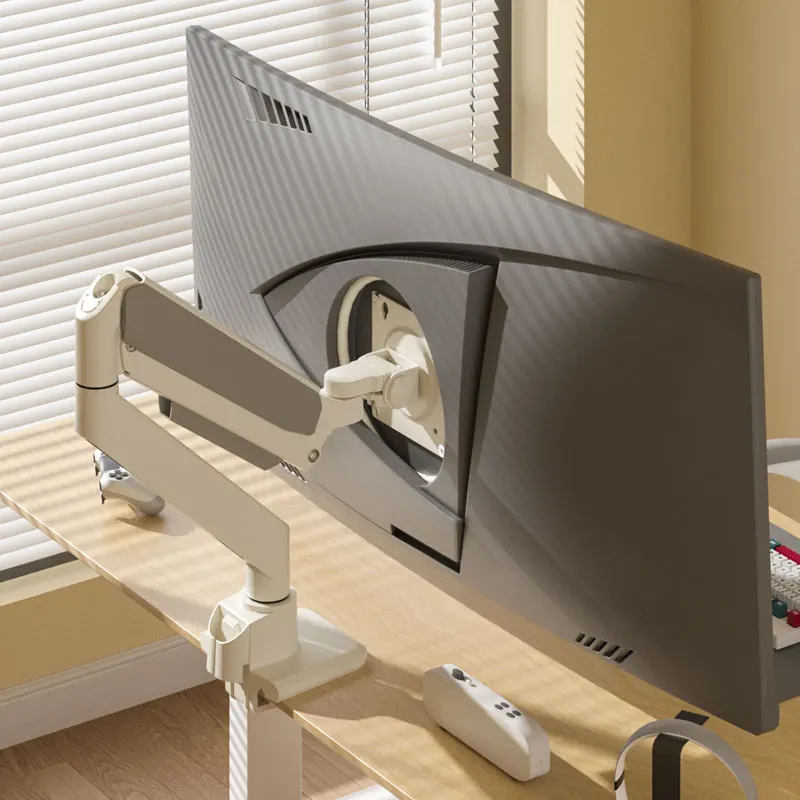 

"M9"Polar White Heavy duty Monitor Bracket Arm 17-49 inches, 360 ° Rotating Adjustment, Load Capacity 20KG Computer Screen Stand