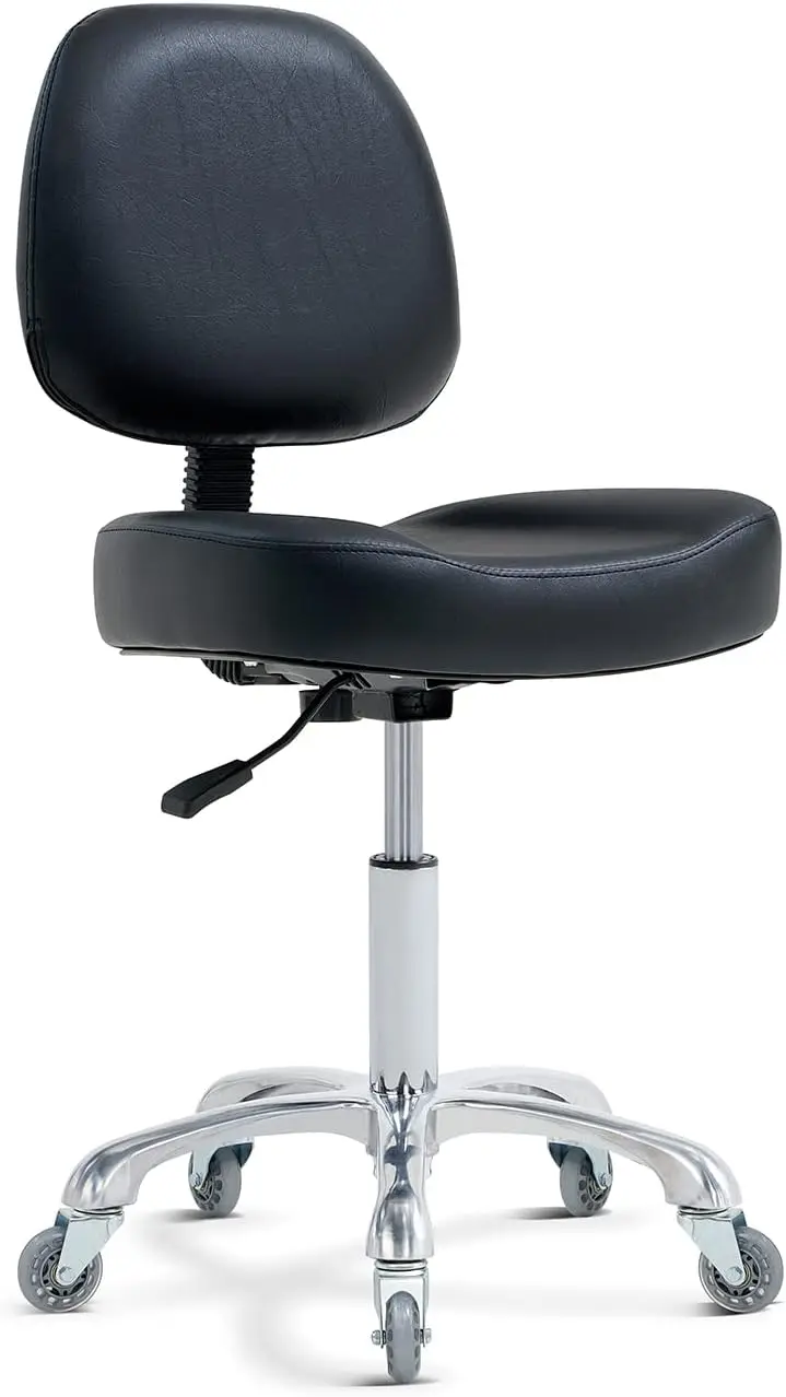 Ergonomic Lash Armless Office Chair, Vanity Rolling Chair, Shop Stool with Wheels, Cadeira de mesa para maquiagem e quarto