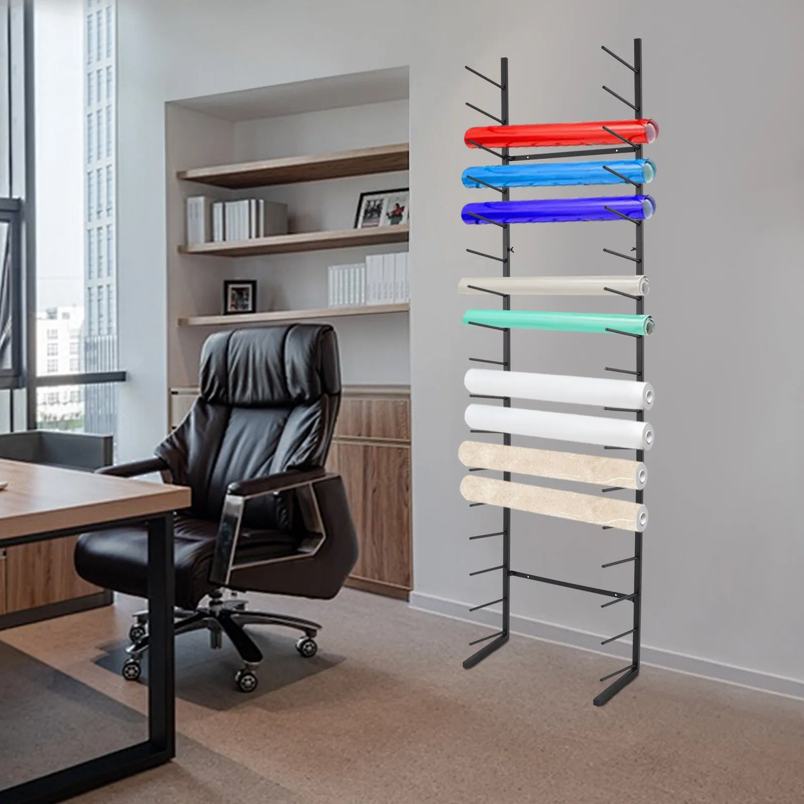 

17 Tier Wall Mounted Blueprint Storage Iron Rack For Architects Designers Students Large Capacity Durable Organized Display