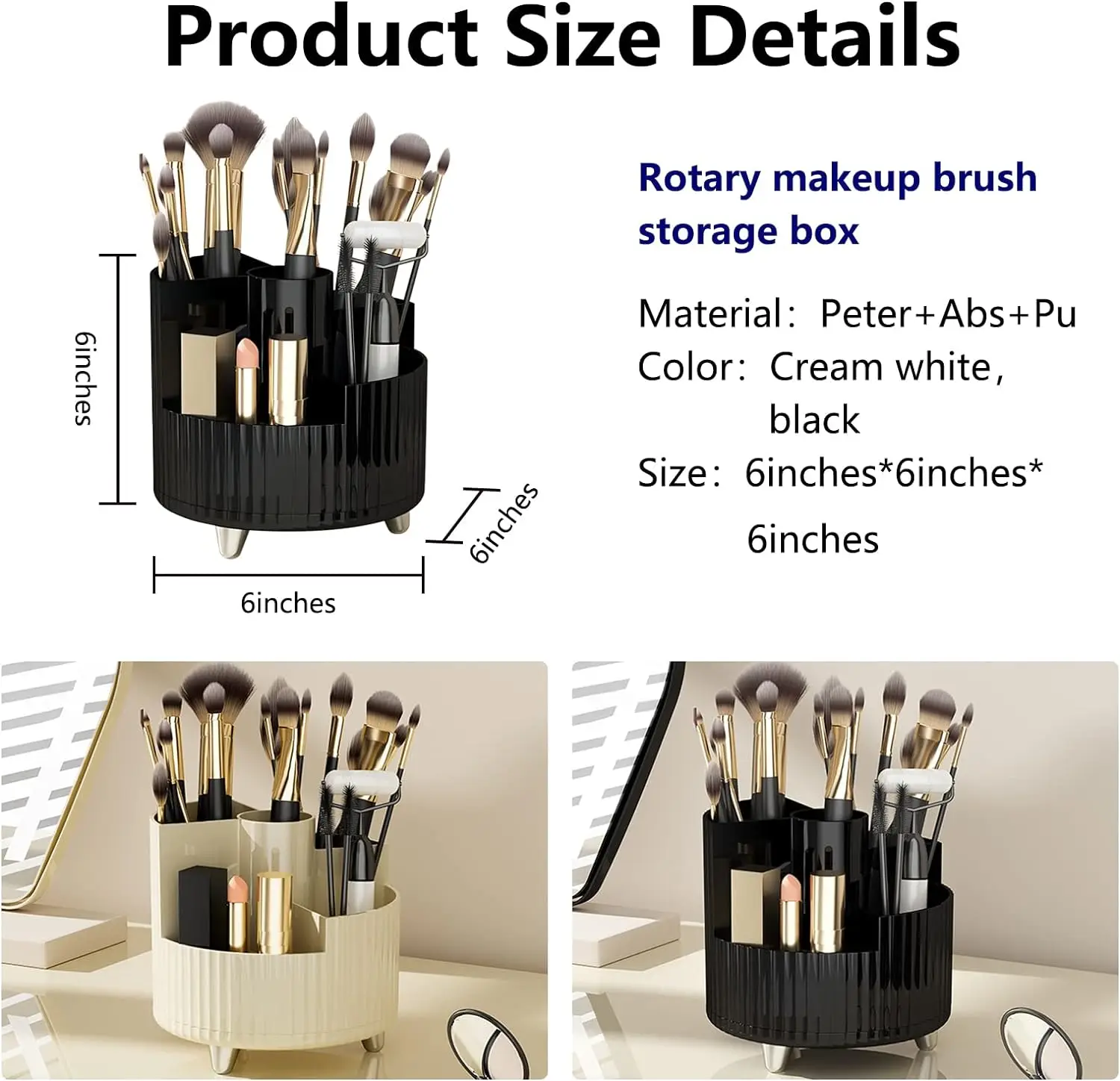 Large Rotating Makeup Organizer,Capacity Cosmetic Display Case,bathroom Counter Organizer,Makeup Brush Holder