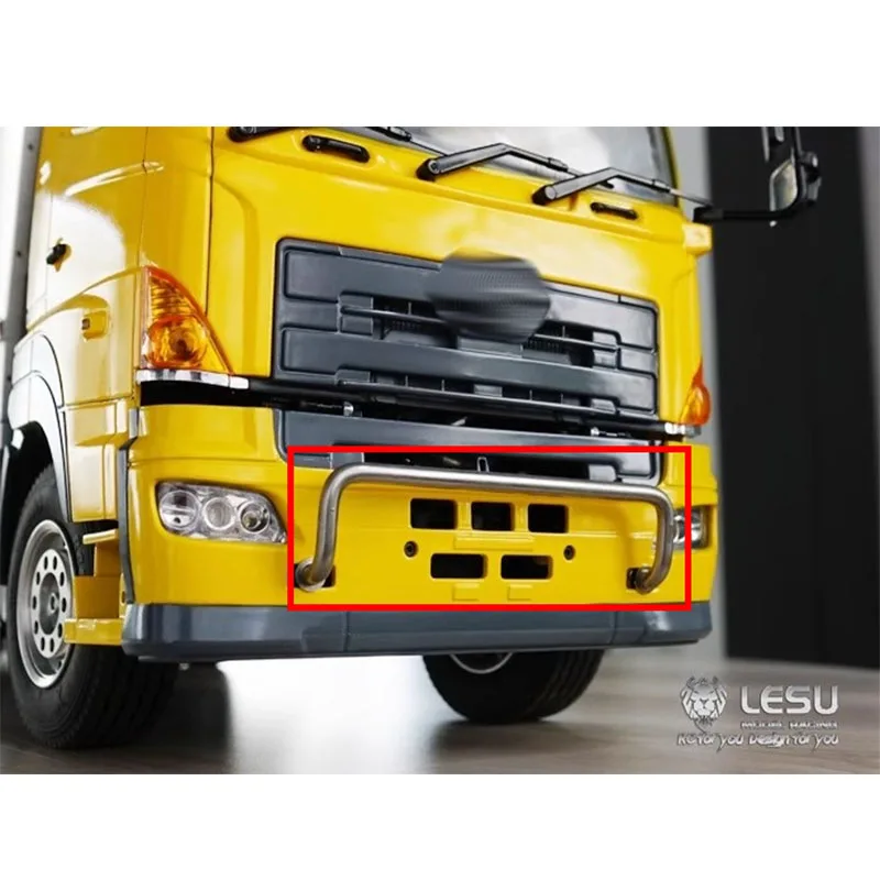 

770S Front Bumper Cab Bumper Anti-Collision Bar G-6166 Stainless Steel For 1/14 Tamiya RC Hino 700 Front Bumper Tractor Truck