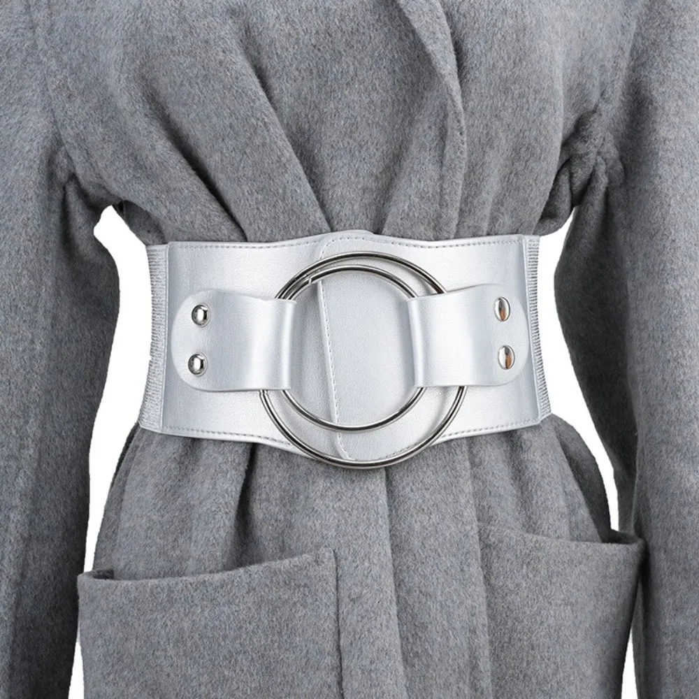 High Quality Luxury Women's Waist Cover Trendy Double Circular Elastic Waist Cover Versatile Coat Belt