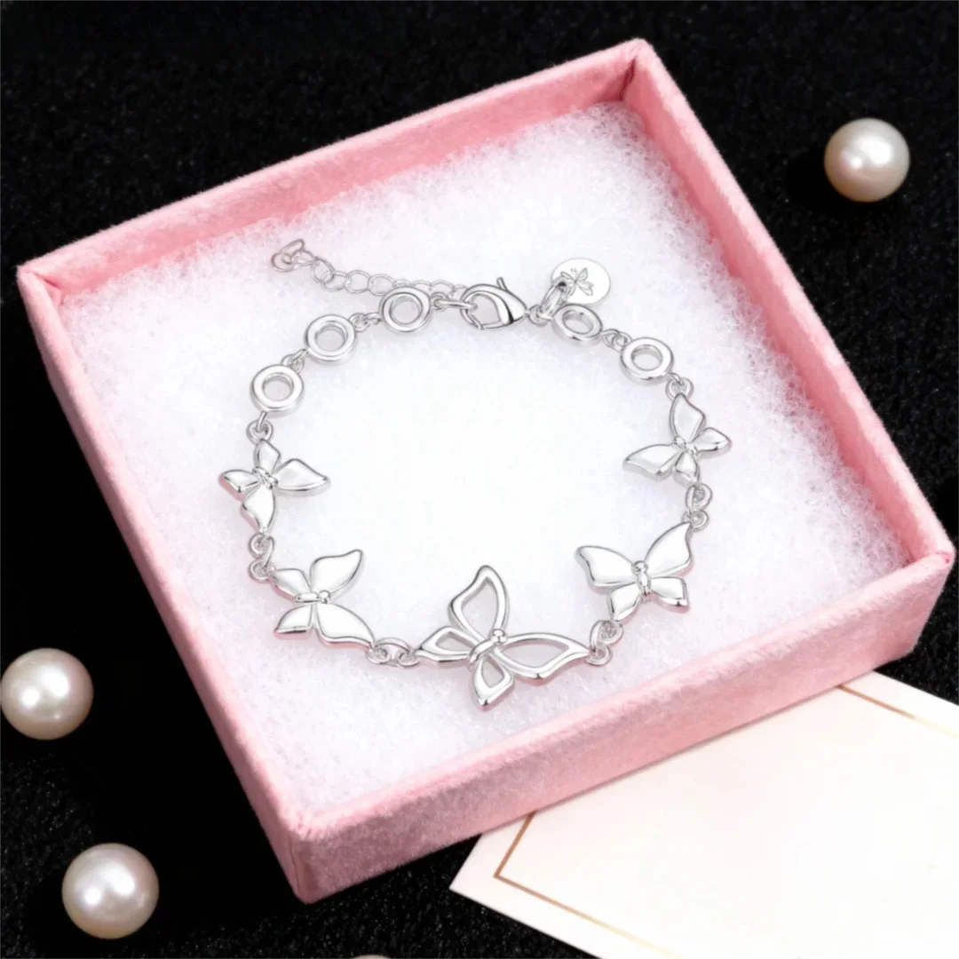 

Популярные креативные браслеты-бабочки из стерлингового серебра 925 пробы для женщин, вечерние свадебные аксессуары, модные украшения, рождественские подарки