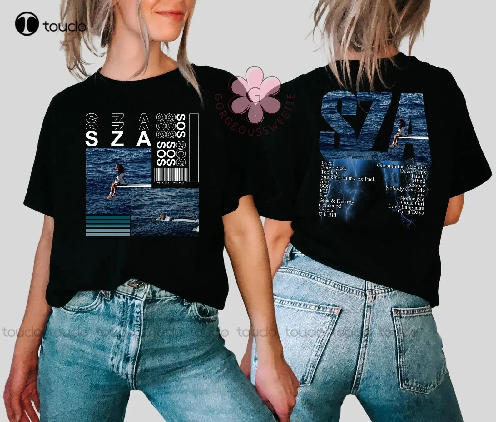 

Футболка Sza Sos Sza Tour 2023, футболка с альбомом S.O.S, футболка с круглым вырезом Music Rnb Singer Rapper, мужская футболка на заказ, подарок Xs-5Xl