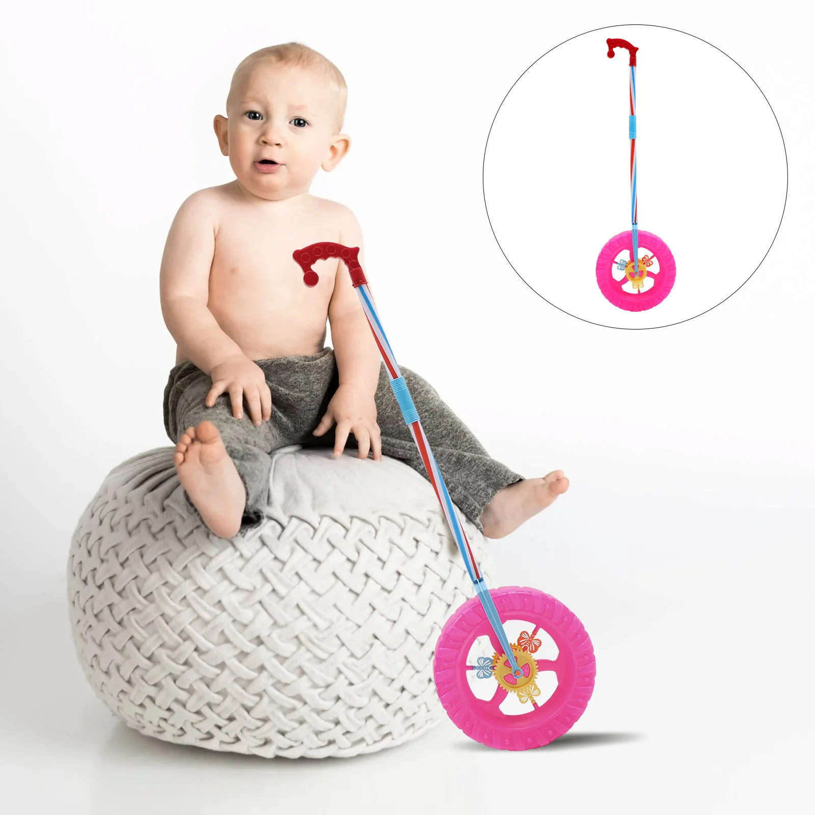 

Pulley Cart Toddler Stroller Baby Toy Infant Walking Push Pvc Plane and Walker Learning