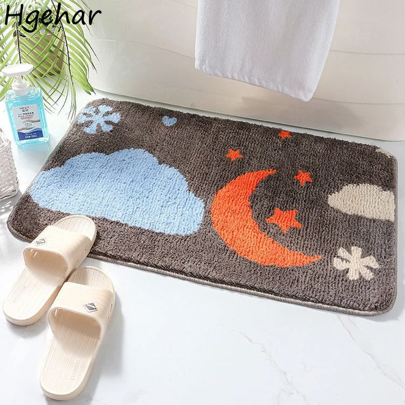 

Household Bath Mats Leaves Modern Soft Non-slip Absorbent Bathroom Floor Mat Hallway Welcome Entrance Doormat Decorative Rug Ins