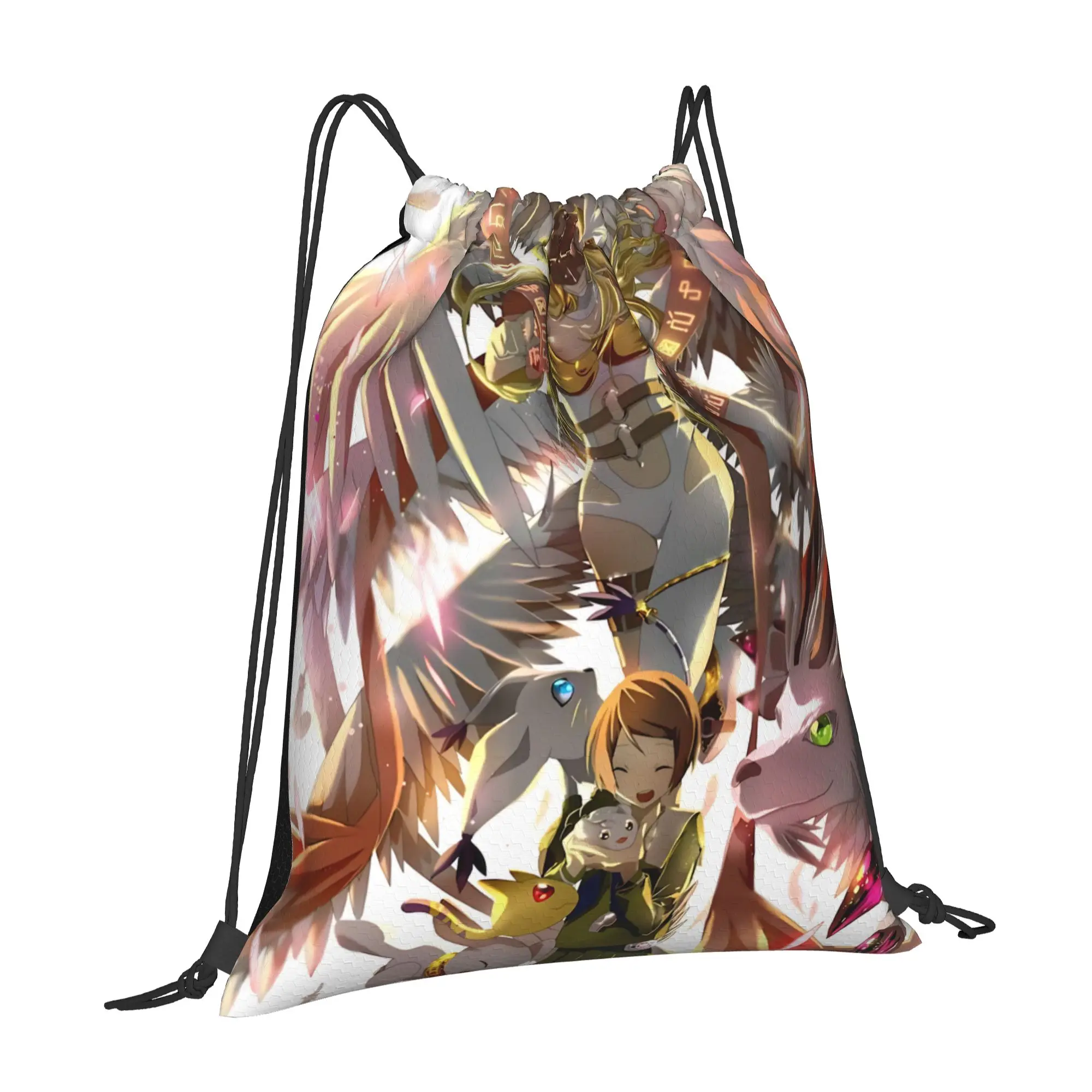 sports Pouch Digital Monster  Portable Shopping Drawstring Bags Riding Backpack Gym Clothes Storage Backpacks