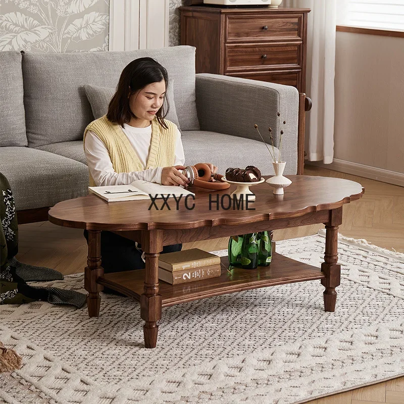 Nordic retro solid wood coffee table