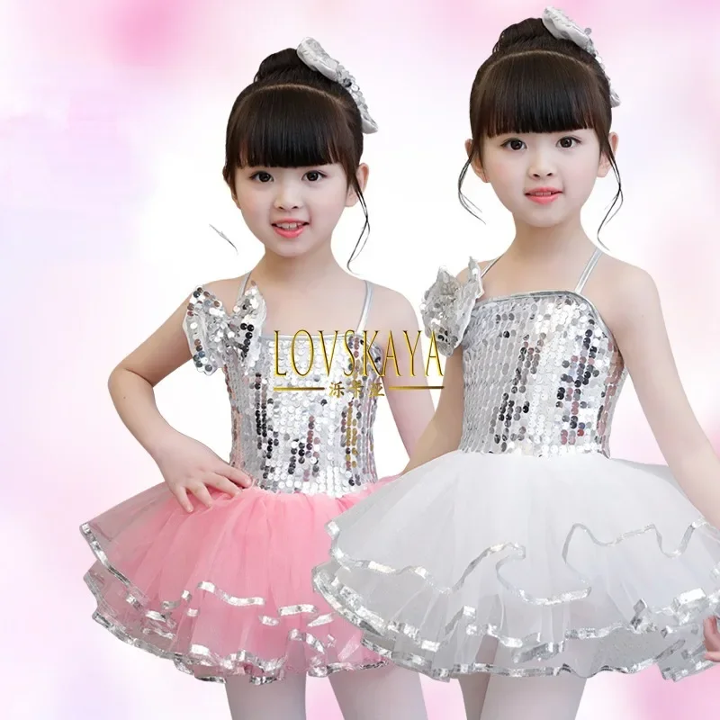 

Children's performance costumes for June 1st cute dance performances sequin princess dresses fluffy gauze dresses for girls