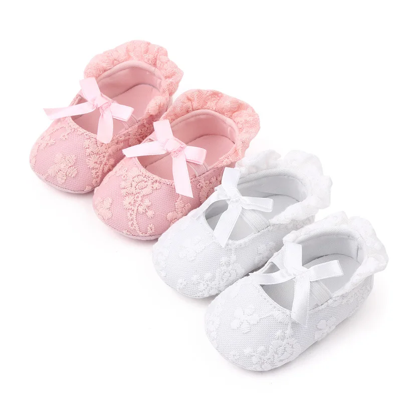 New Baby Girls First Walkers Soft Bowknot Girls Princess Shoes Embroidered Toddler Baby Girl Shoes Casual Infant Walkers Shoes