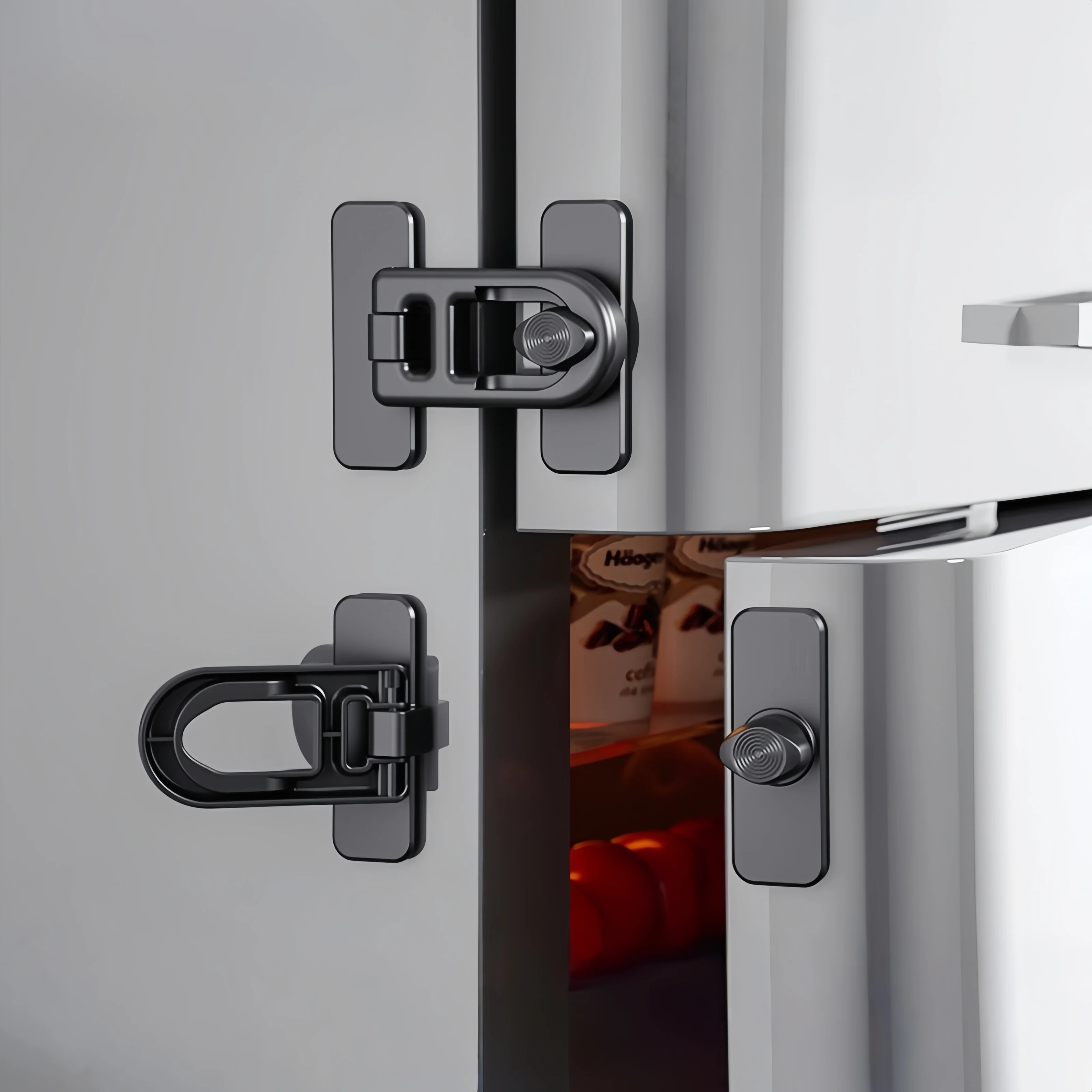 

4 шт. простые в установке дверные замки для холодильника и морозильной камеры, замки для морозильной камеры для дверей холодильника, защитные замки для дверей