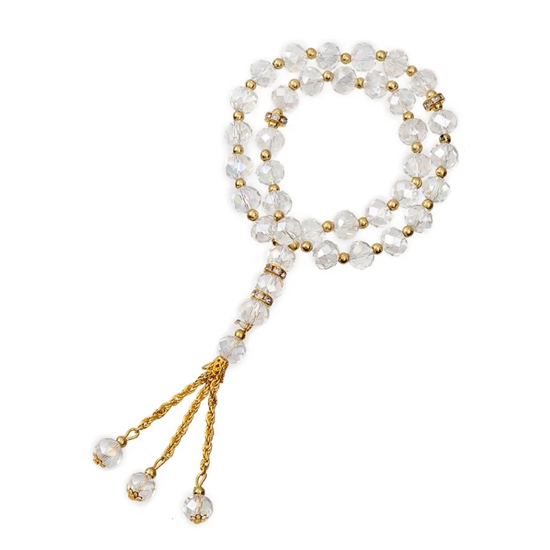 Muslim 12mm Tasbih 33 Beads Islam Prayer Rosary Islamic Religious Eid Ramadan Gift Round Beads with Tassel