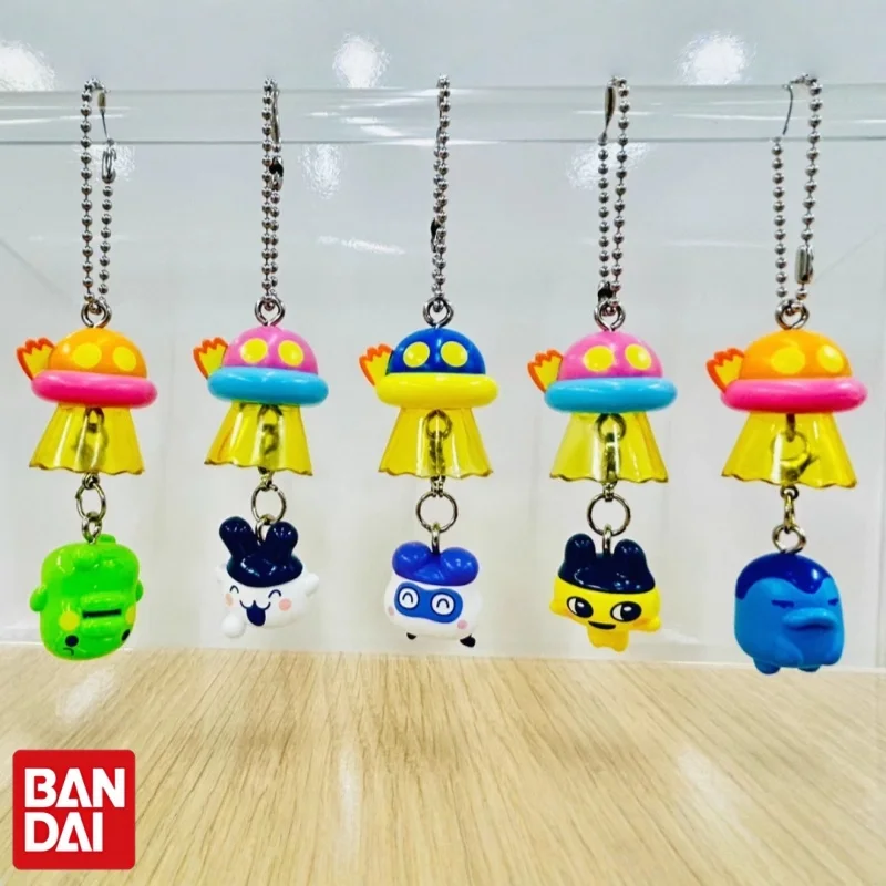 

Bandai Tamagotchi UFO Swing Gashapon Keychain Spaceship Hanging Pendant Collectible Mametchi Memetchi Big Mouth Anime Bag Charm