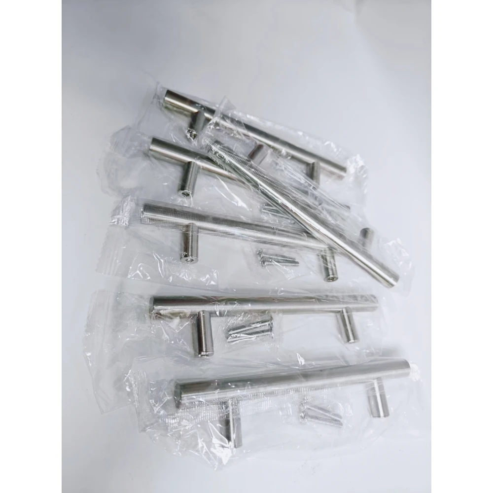 Kitchen Handle Stainless Steel T Bar Door Pull 150mm Cabinet Knobs and Handles Silver Furniture Handle