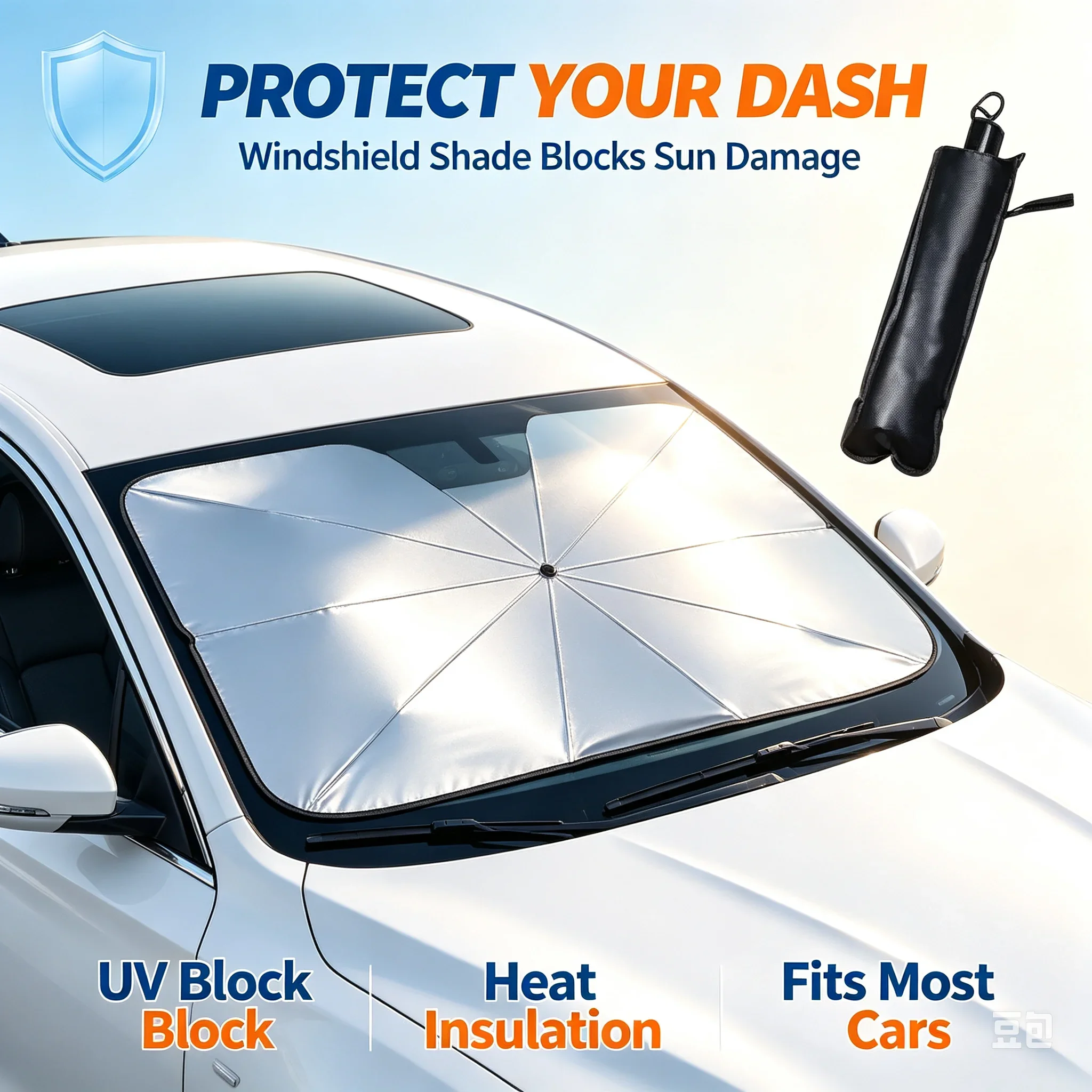 Foldable Car Sun Umbrella Shade Protector Summer Hot-selling Cars Windshield UV Protection SunShade Auto Accessories