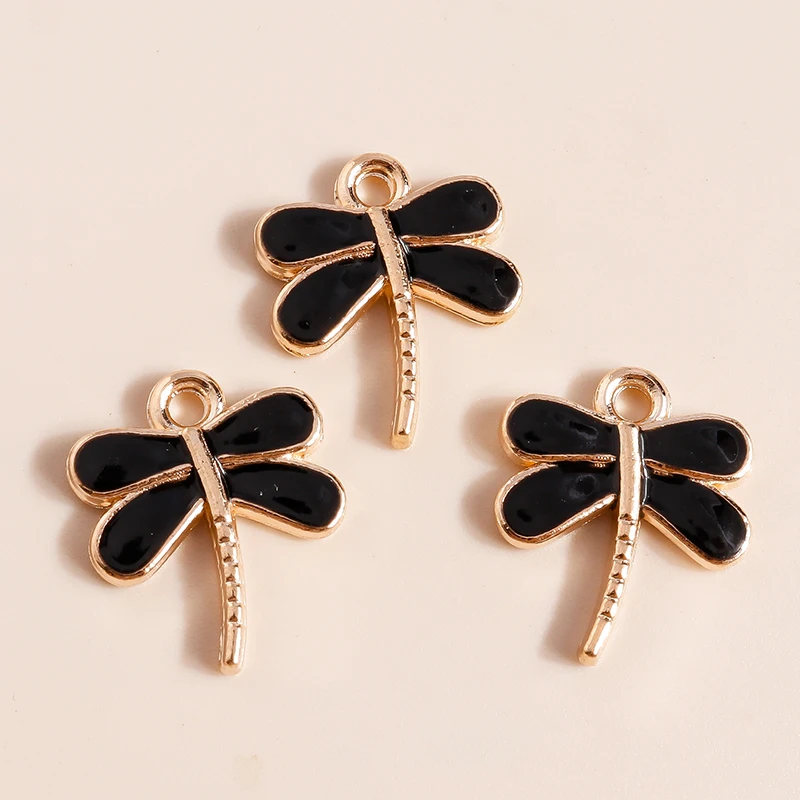 Leslie 10 Stück süße Mini-Insekten-Libellen-Charms für Tropfen-Ohrringe, Halsketten, DIY-Armband, Anhänger, Schmuckherstellung, Zubehör – Detail 13
