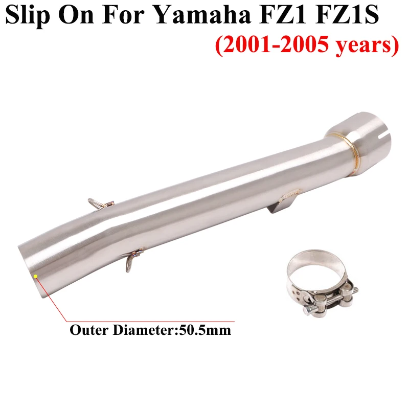 

Slip On For YAMAHA YZF FZ1 FZ1S 2001-2005 Link Middle Pipe Escape Moto Motorcycle Exhaust Mid-Pipe Motorbike Muffler Bike Racing