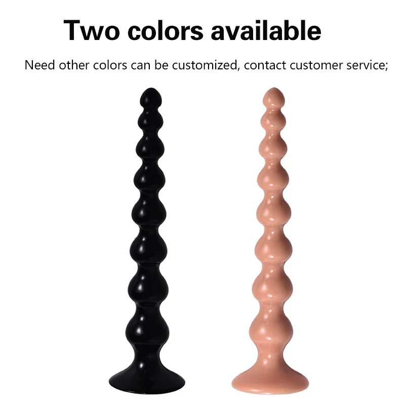 Long Anal Beads Plug with Strong Suction Cup Soft Silicone Butt Plug Thread G-spot Prostate Massage Stimulation Dildo Anus Train view 4