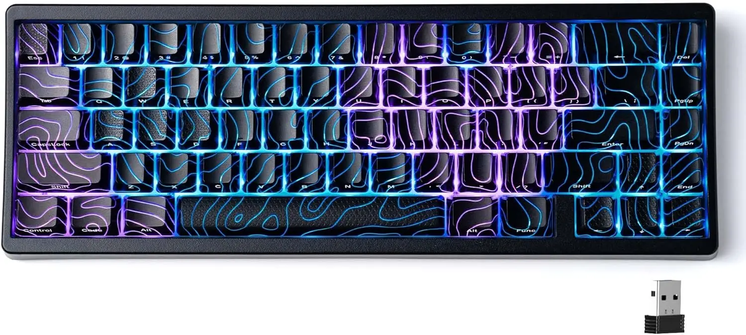 60% Wireless Mechanical Keyboard with Tri-Mode, RGB Backlight, Hot-Swappable Switches for Gaming and Work