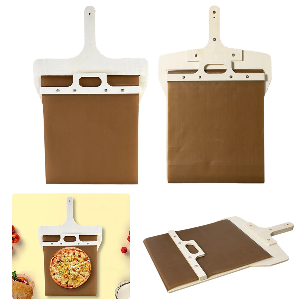 Sliding Pizza Peel Pizza Sliding Spatula Non-stick Wooden Pizza Spatula Paddle Multifunction with Handle for Home Kitchen