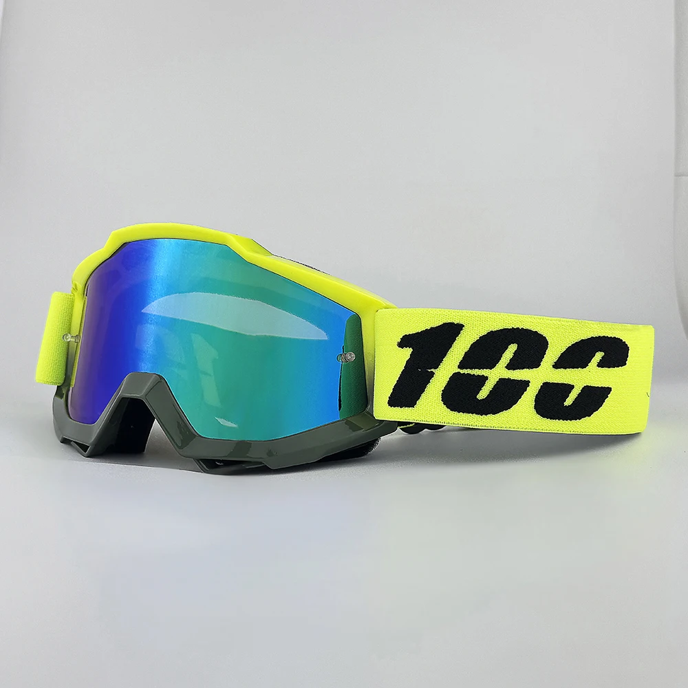 

100 Motorcycle Goggles Two-tone Cycling Glasses Off-Road Ski Sport MX ATV Dirt Bike Racing Glasses Motocross Bicycle Goggles