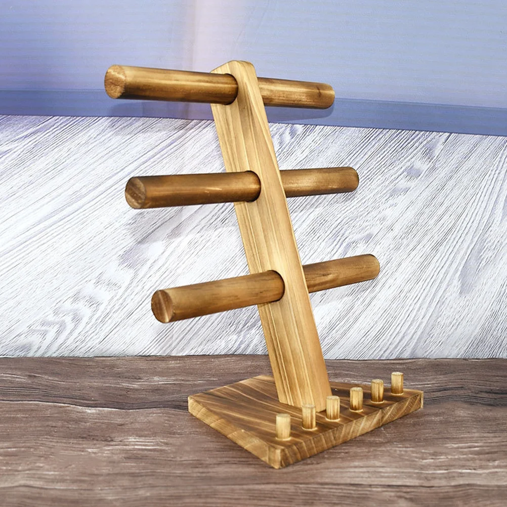 

3 Tier Jewelry Display Rack Wooden Bangle Bracelet Ring Watch Holder Organizer Stand For Home Jewelry Shop Storage Solution