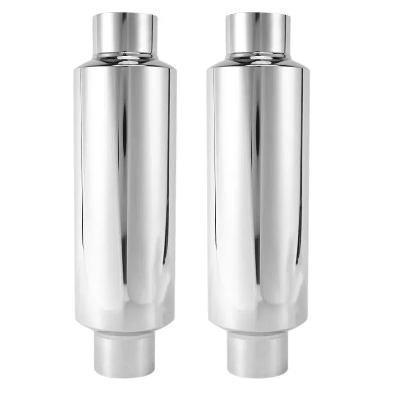 

Authentic 2X Car Exhaust Muffler 2.5 Inch Inlet Stainless Steel Universal Resonator 12 Inch Long Performance Muffler
