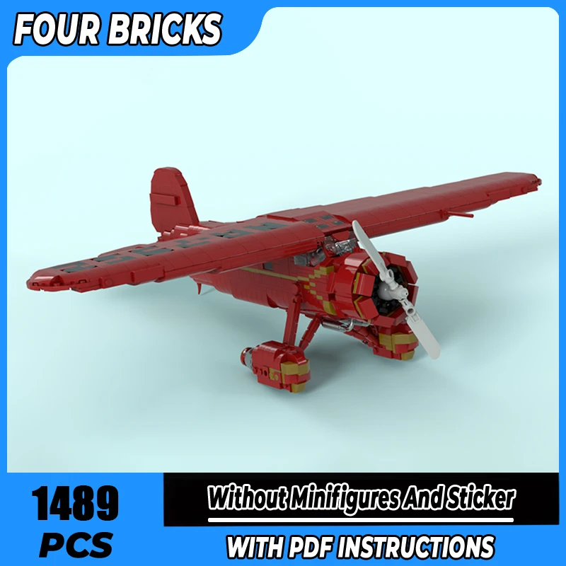 

New Moc building blocks Lockheed Vega 5B Airplane technology modular building blocks children's toys DIY set assembly！