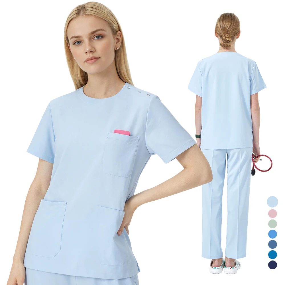 

Stretch Quick-Dry Medical Uniforms Scrub Set Casual Dental Suits Nurse Medical Scrub Set Women Nurse Uniforms Scrubs Uniform S02