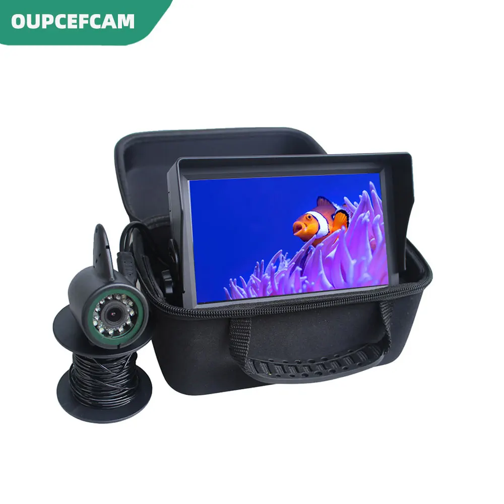 

1080P AHD 7 Inch Fishing Finder,IR&Led Double Light Underwater Fishing Canmera 15m/30m High Strength Cable 4500mAh Battery