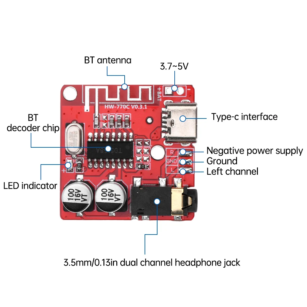 5/10Pcs Bluetooth Audio Receiver Board Car MP3 WAV Decoding Board Speaker Amplifier Audio Receiver Module Lossless Decoder Board