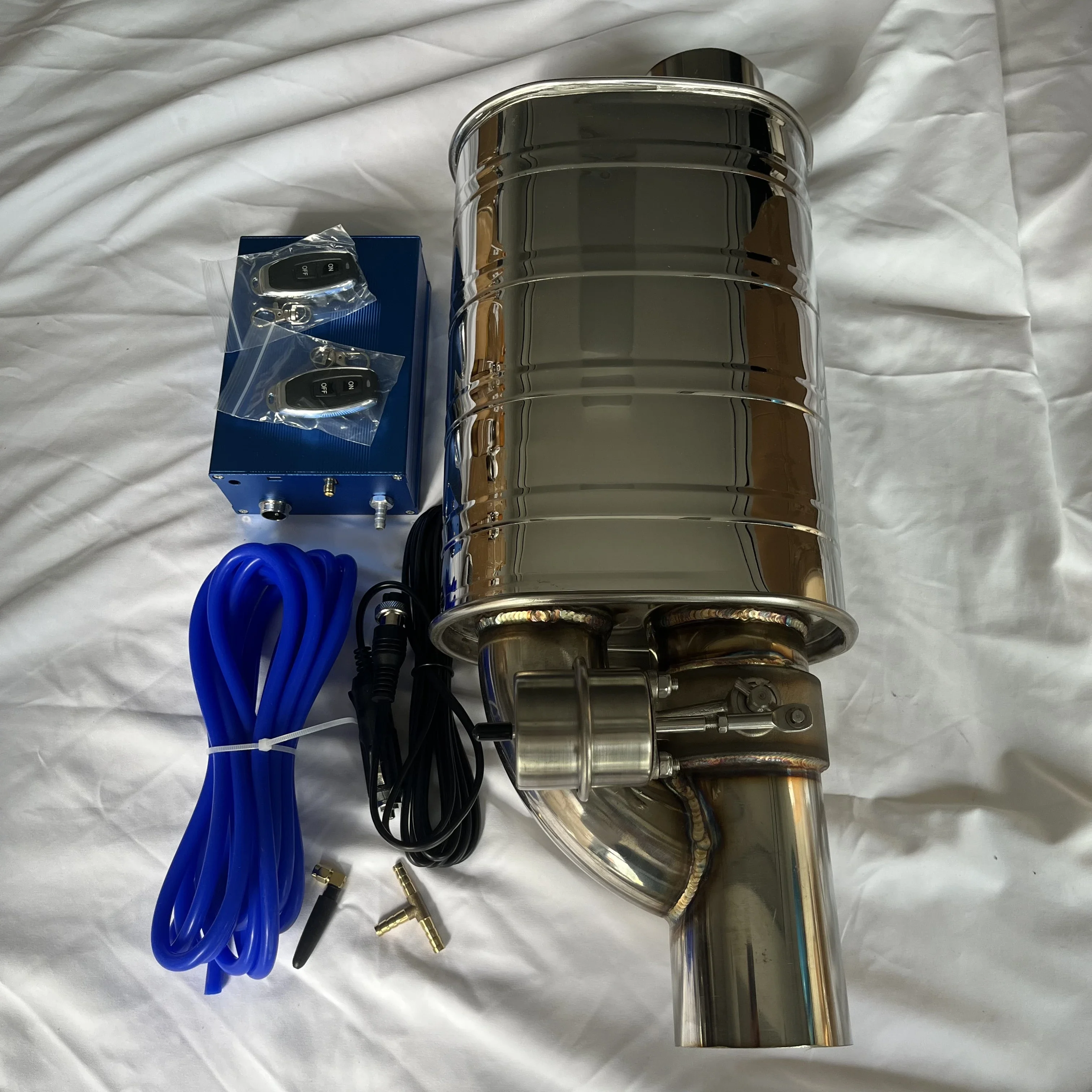 Universal type vacuum exhaust valve muffler, 51/63/76MM Vacuum controller dual remote control left and right air pump