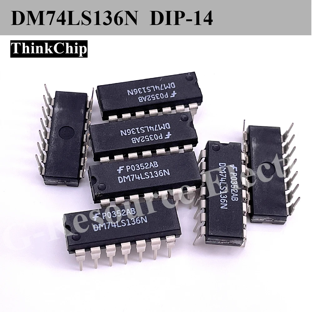 (5 pcs) DM74LS136N DIP-14 Quad 2-Input XOR Gate Open Collector 0-70℃ DM74LS136