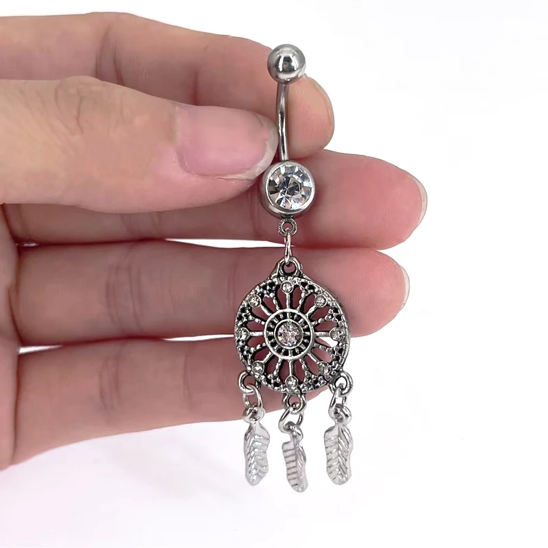 HOT Selling Austria Crystal Surgical Steel  Dream Catcher Belly Button Rings Navel Piercing Pircing Ombligo Nombril