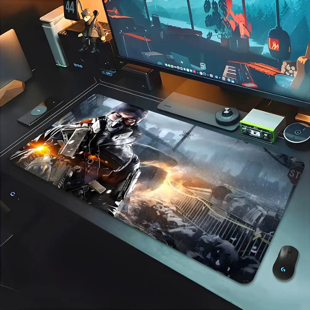 Tom Clancy's The Division 2 Mouse Pad Tapetes de Mesa Teclado, Borracha Kawaii, Tapete de Mesa Antiderrapante, XXL,90x40cm