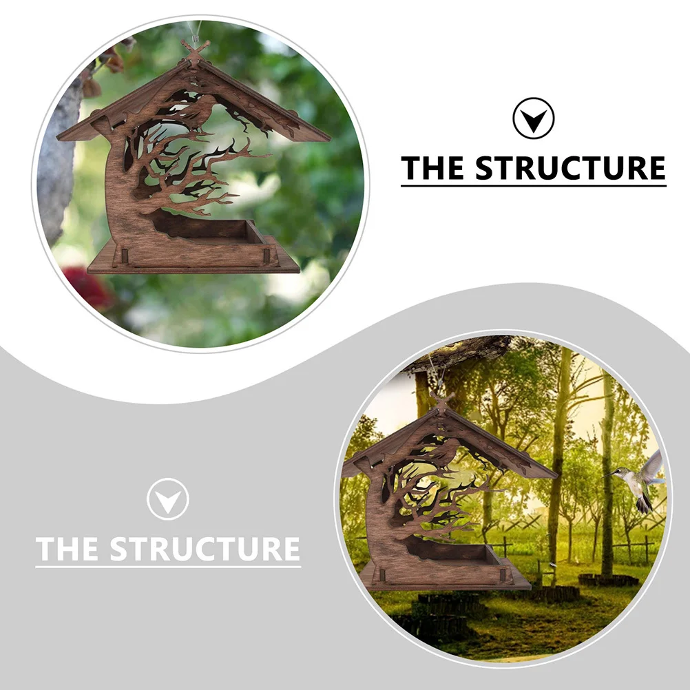 

Durable Assembling Bird Feeder Creative House Appearance Compact Size for Outdoor Hanging Birds Feeder Birds Food Holder