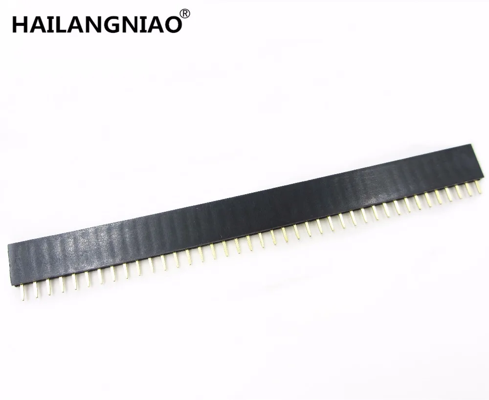 Shppping gratuito! !! 3200 pinos = 1x40 pinos 2.54mm conector de cabeçote de pino fêmea de fileira única 80 tamanhos