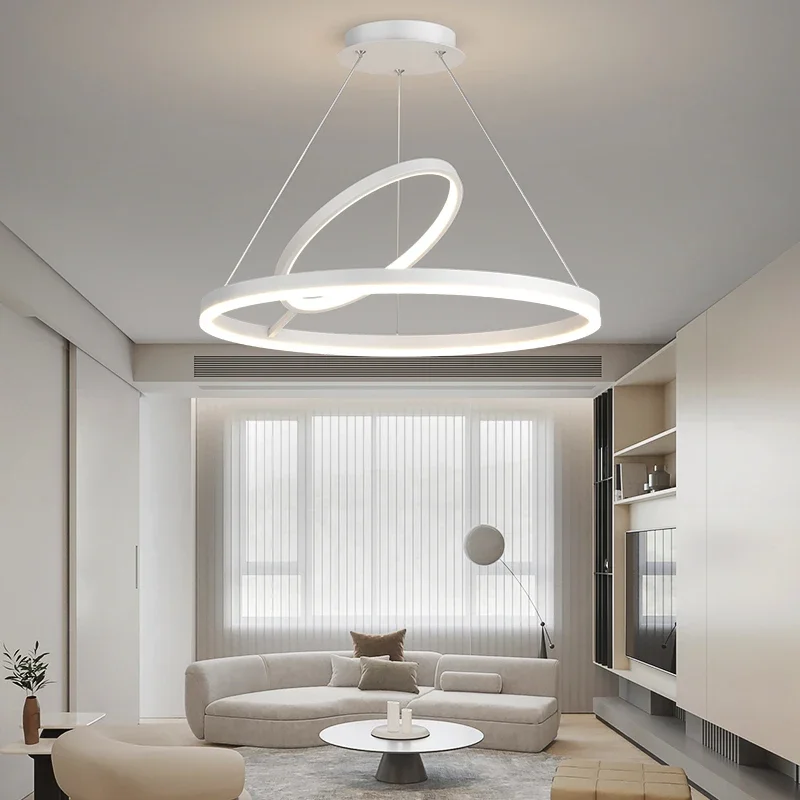 Moderne Led Plafond Kroonluchters Nordic Stijl Luxe Ring Villa Hanglamp Sfeer High-End Woonkamer Eetkamer Hanglamp